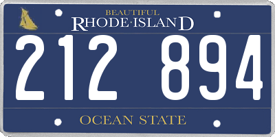 RI license plate 212894