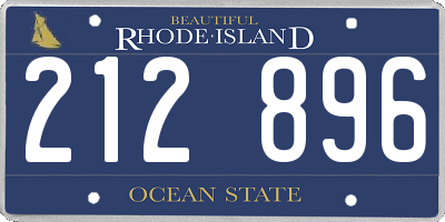 RI license plate 212896