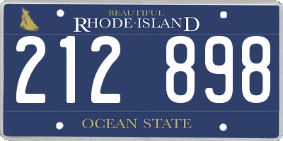 RI license plate 212898