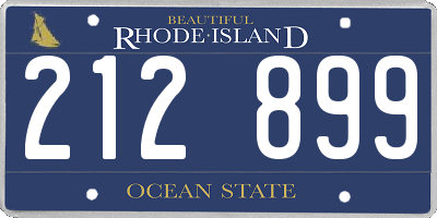 RI license plate 212899