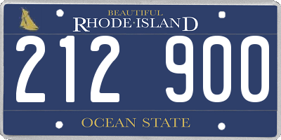 RI license plate 212900