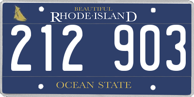 RI license plate 212903