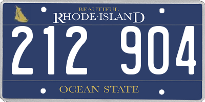 RI license plate 212904