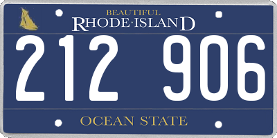 RI license plate 212906