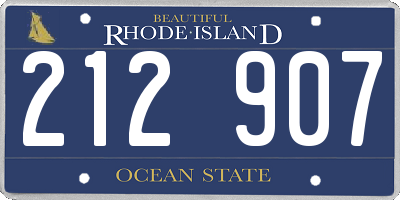 RI license plate 212907
