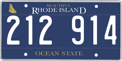 RI license plate 212914