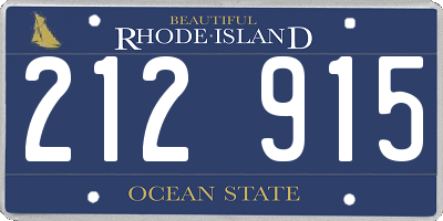 RI license plate 212915