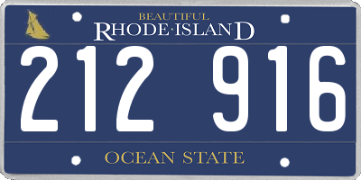 RI license plate 212916