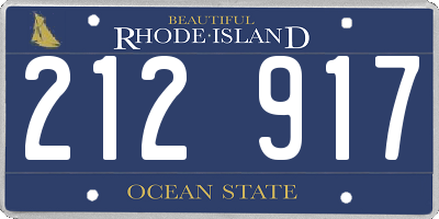 RI license plate 212917
