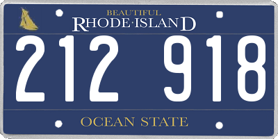 RI license plate 212918