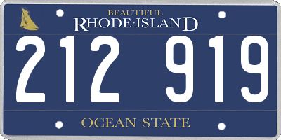 RI license plate 212919