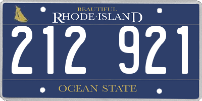 RI license plate 212921