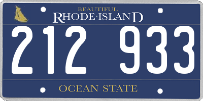 RI license plate 212933