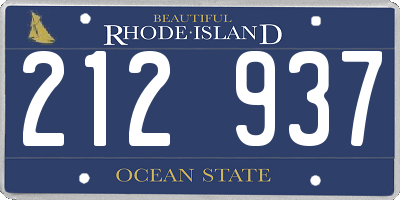RI license plate 212937