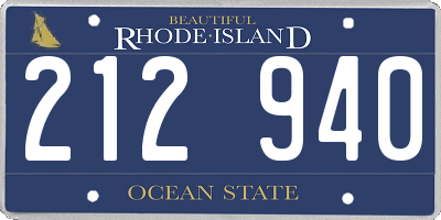 RI license plate 212940