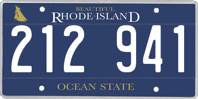 RI license plate 212941