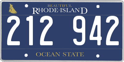 RI license plate 212942