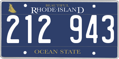 RI license plate 212943