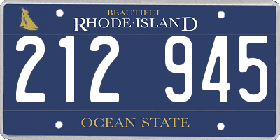 RI license plate 212945