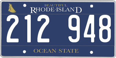 RI license plate 212948