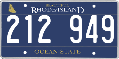 RI license plate 212949