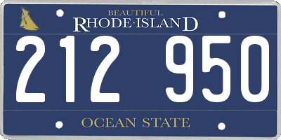 RI license plate 212950