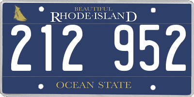 RI license plate 212952