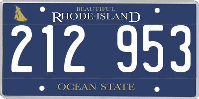 RI license plate 212953