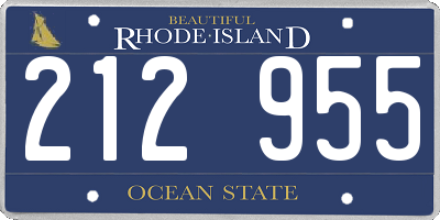 RI license plate 212955