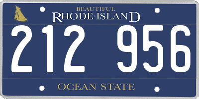 RI license plate 212956