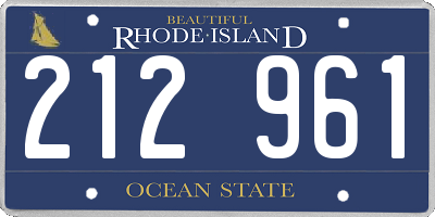 RI license plate 212961