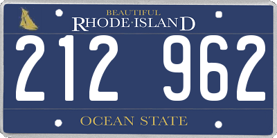 RI license plate 212962