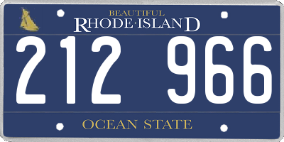 RI license plate 212966