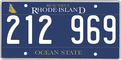 RI license plate 212969