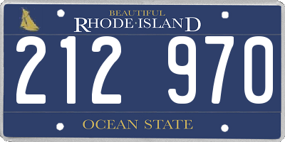 RI license plate 212970