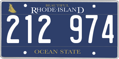 RI license plate 212974