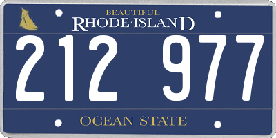 RI license plate 212977