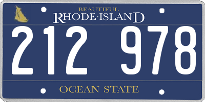 RI license plate 212978