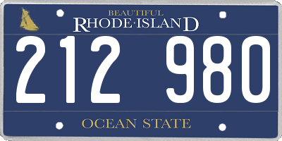 RI license plate 212980