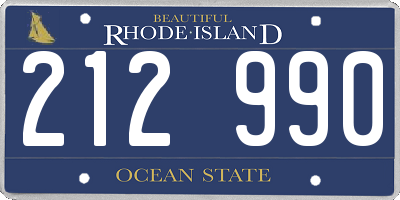 RI license plate 212990