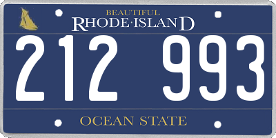 RI license plate 212993