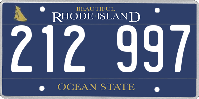 RI license plate 212997