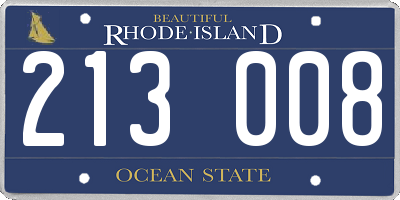RI license plate 213008