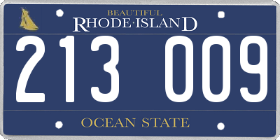 RI license plate 213009
