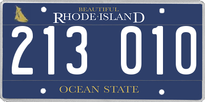 RI license plate 213010