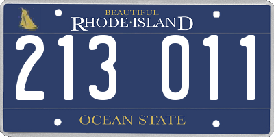 RI license plate 213011