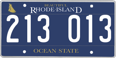 RI license plate 213013