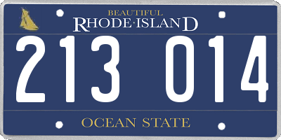 RI license plate 213014