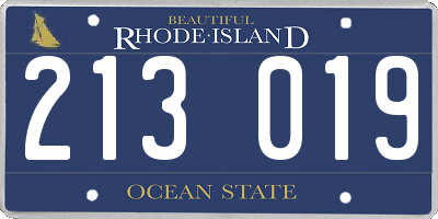 RI license plate 213019