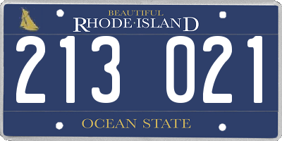 RI license plate 213021